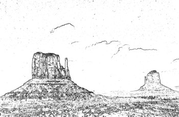 Monument Valley with Sketch Effect