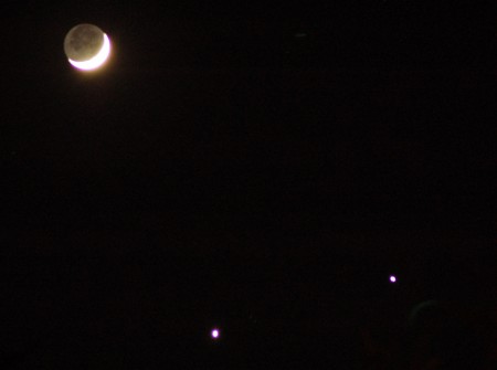The Moon, Venus and Jupiter